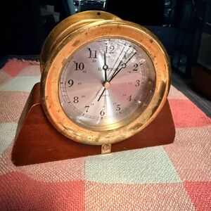Hampton Brass and Wood Clock